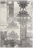 4' X 6' Gray Damask Dhurrie Area Rug - Homeroots
