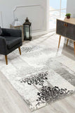 4' X 6' Gray Damask Dhurrie Area Rug - Homeroots - Flyclothing LLC