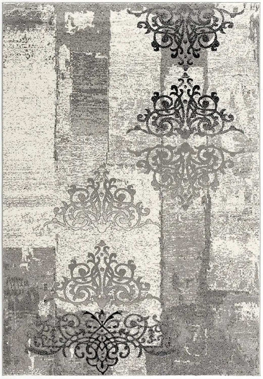 6' X 9' Gray Damask Dhurrie Area Rug - Homeroots - Flyclothing LLC