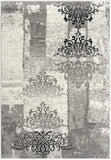 6' X 9' Gray Damask Dhurrie Area Rug - Homeroots