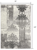 8' X 10' Gray Damask Dhurrie Area Rug - Homeroots