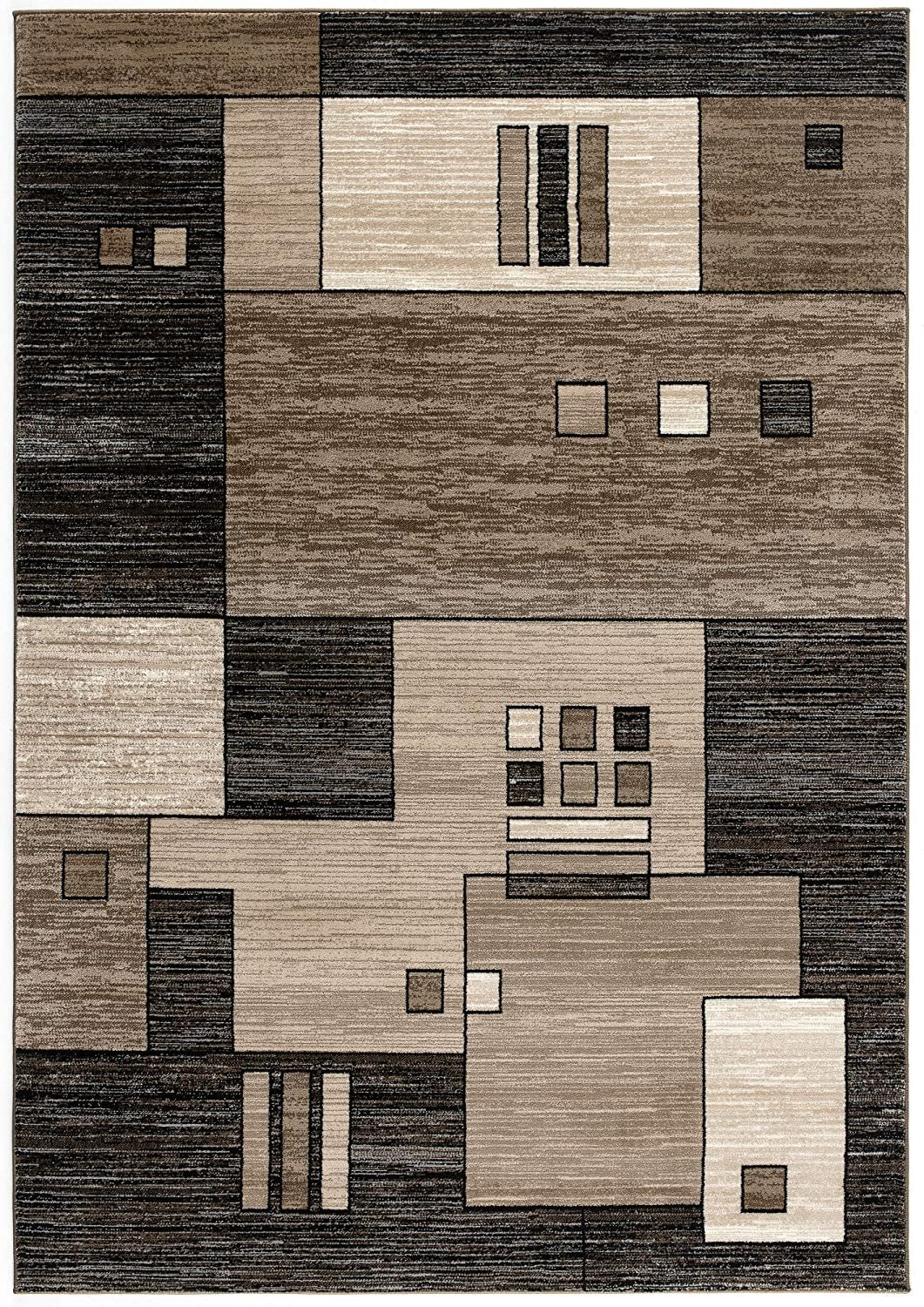 13' Beige Abstract Power Loom Runner Rug