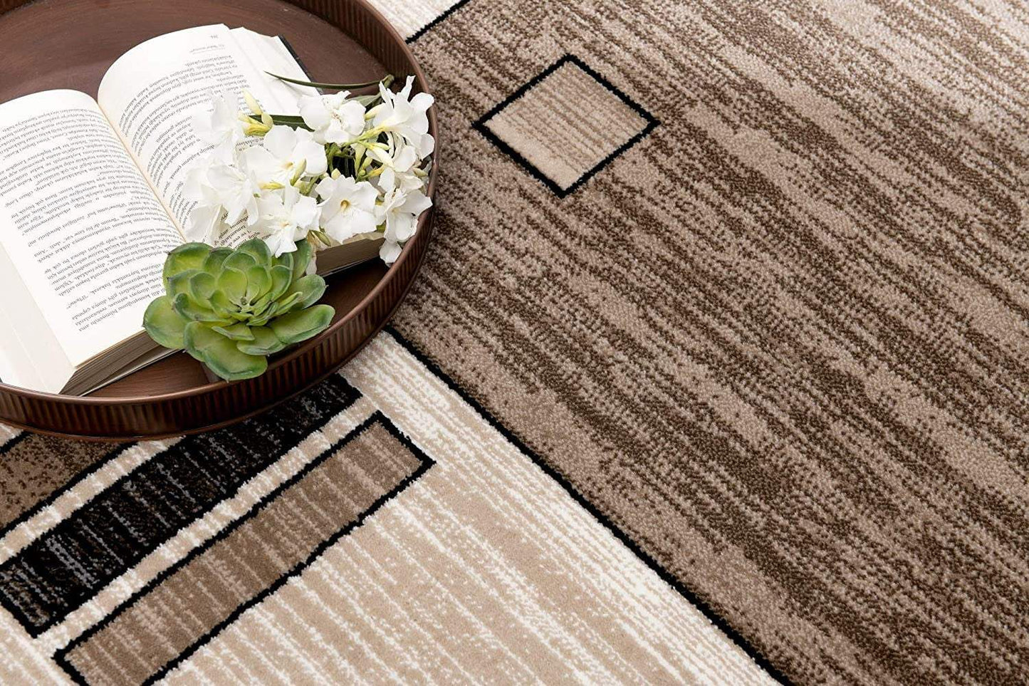 2' X 4' Beige Abstract Dhurrie Area Rug - Homeroots - Flyclothing LLC
