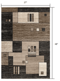2' X 4' Beige Abstract Dhurrie Area Rug - Homeroots