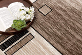 8' Brown and Black Abstract Power Loom Runner Rug - Homeroots - Flyclothing LLC