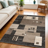 5' X 7' Beige Abstract Dhurrie Area Rug - Homeroots