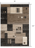 6' X 9' Beige Abstract Dhurrie Area Rug