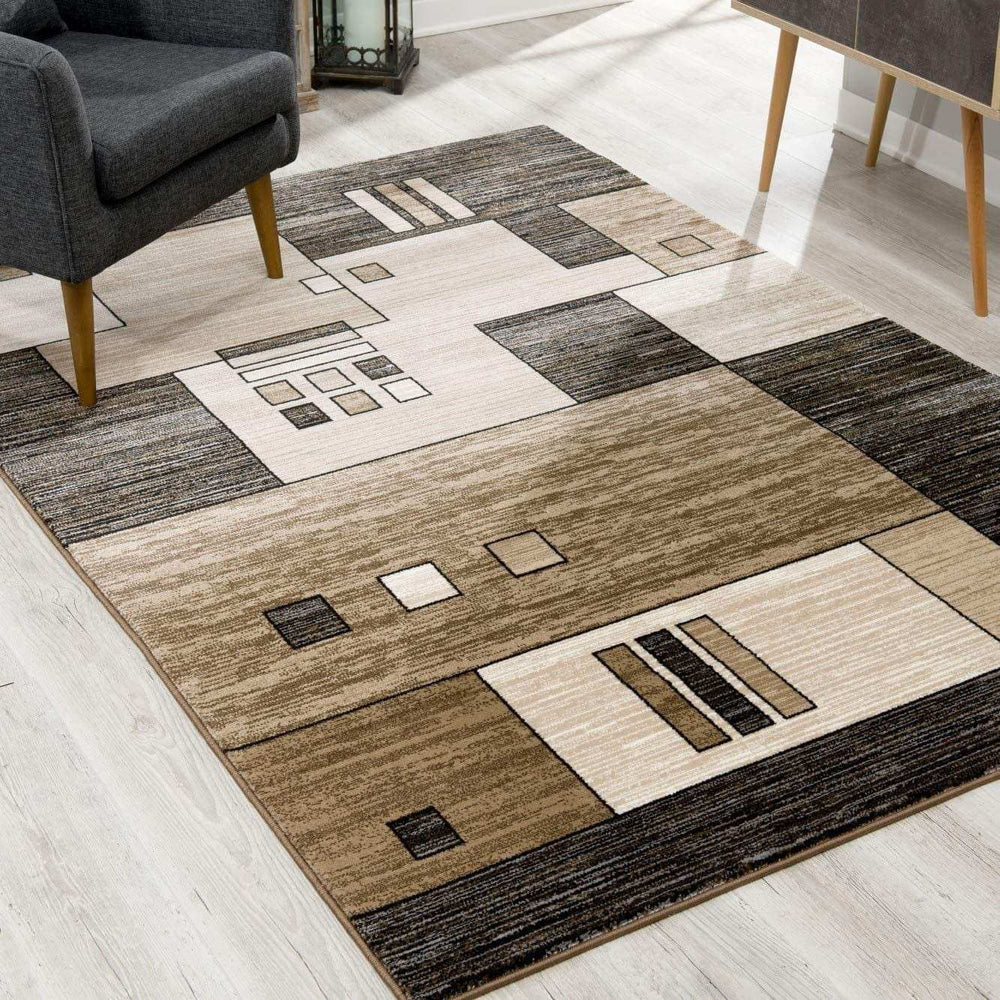 8' X 10' Beige Abstract Dhurrie Area Rug - Homeroots - Flyclothing LLC
