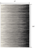 13' Black and Gray Abstract Power Loom Runner Rug - Homeroots