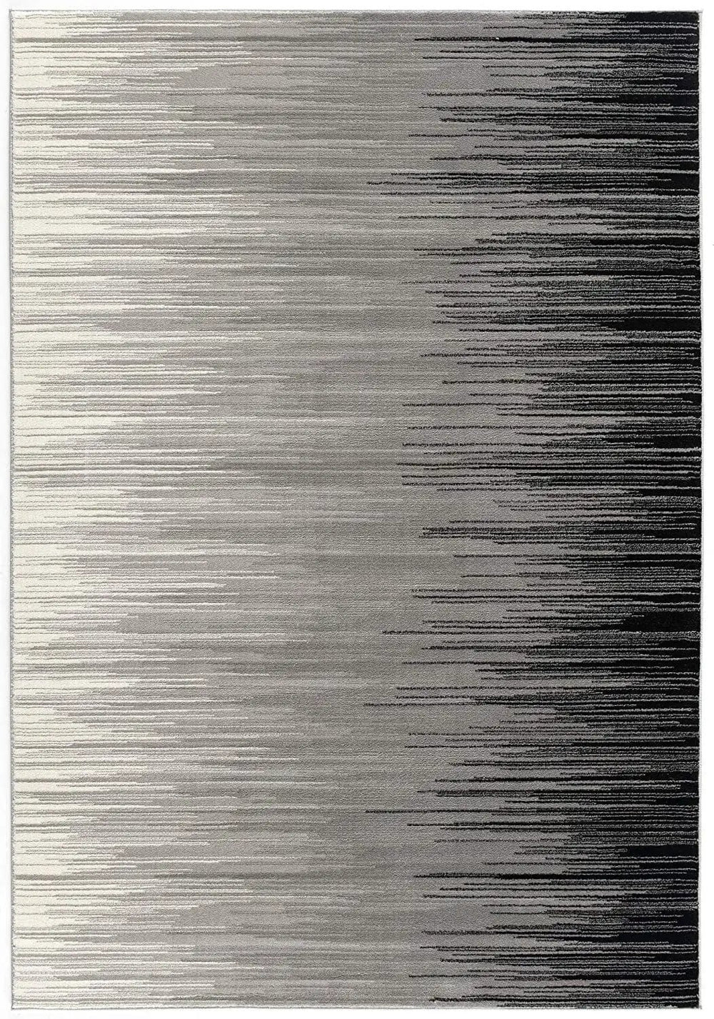 2' X 15' Black Transitional Striped Runner Rug - Homeroots