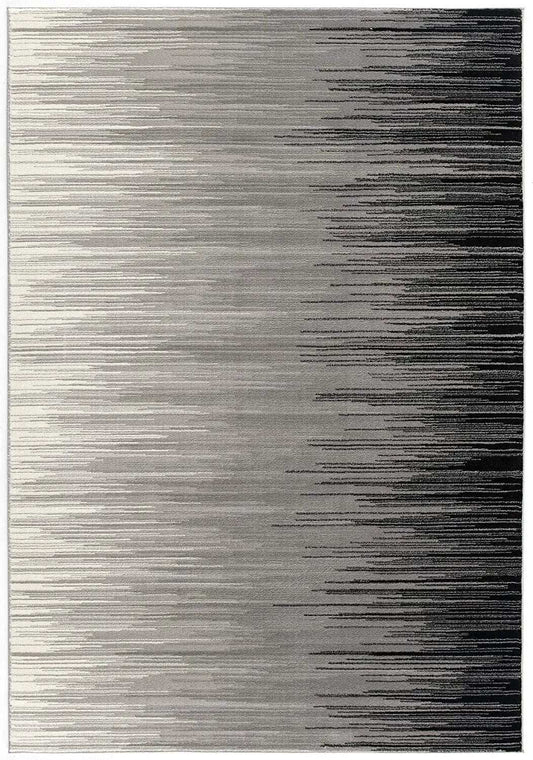 2' X 15' Black Transitional Striped Runner Rug - Homeroots - Flyclothing LLC