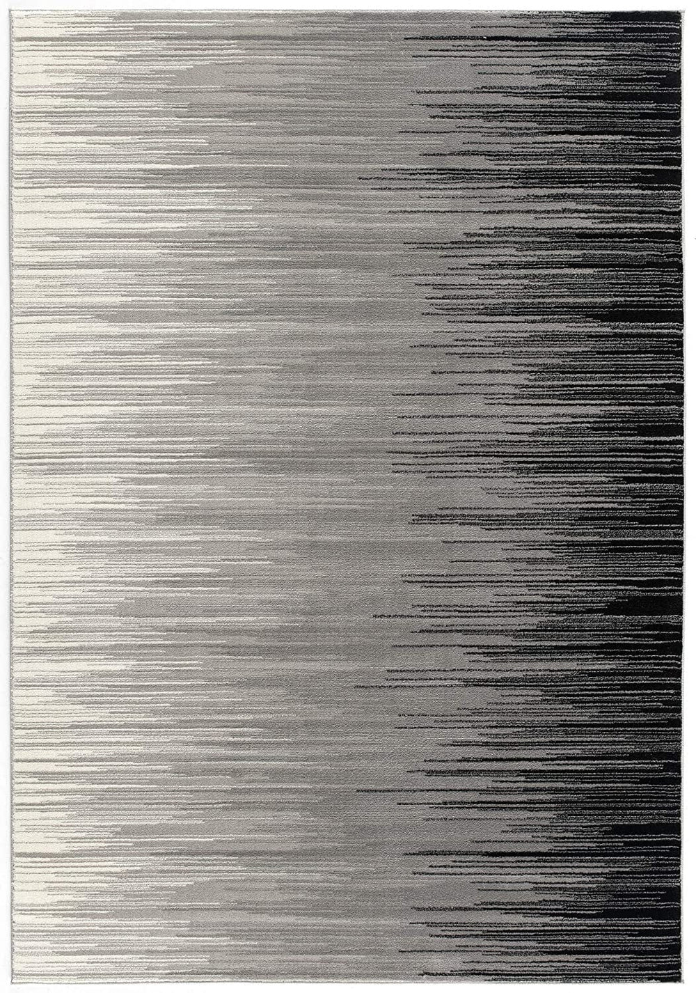 2' X 20' Black Transitional Striped Runner Rug - Homeroots