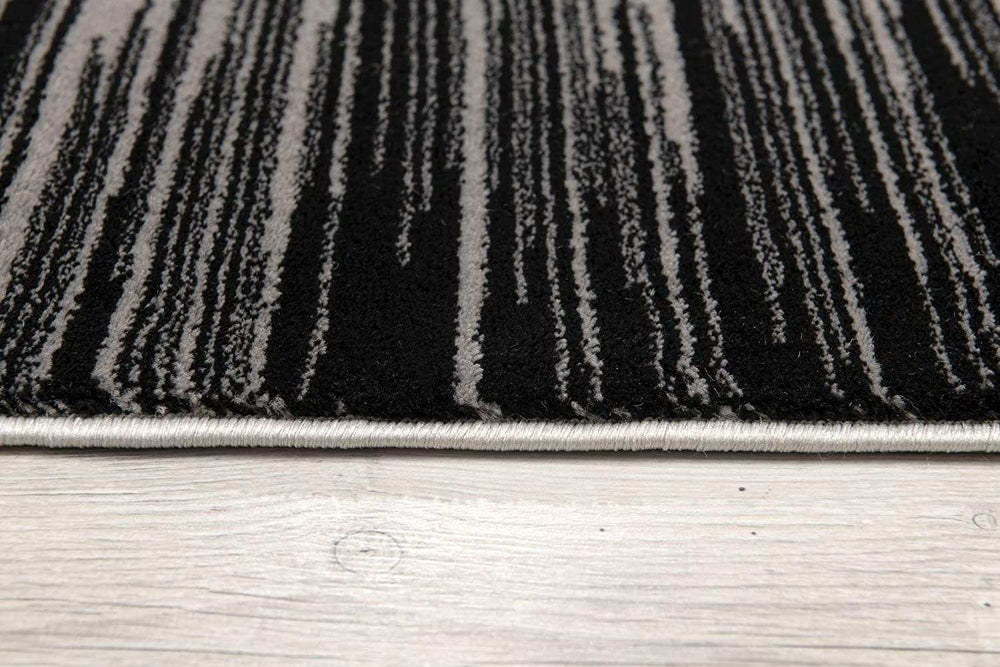 2' X 4' Black Abstract Dhurrie Area Rug - Homeroots - Flyclothing LLC