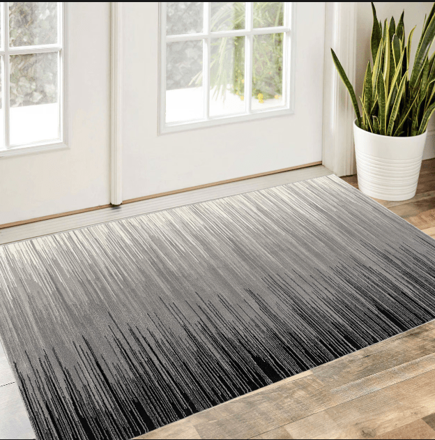2' X 4' Black Abstract Dhurrie Area Rug - Homeroots