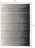 8' Black Striped Power Loom Runner Rug - Homeroots