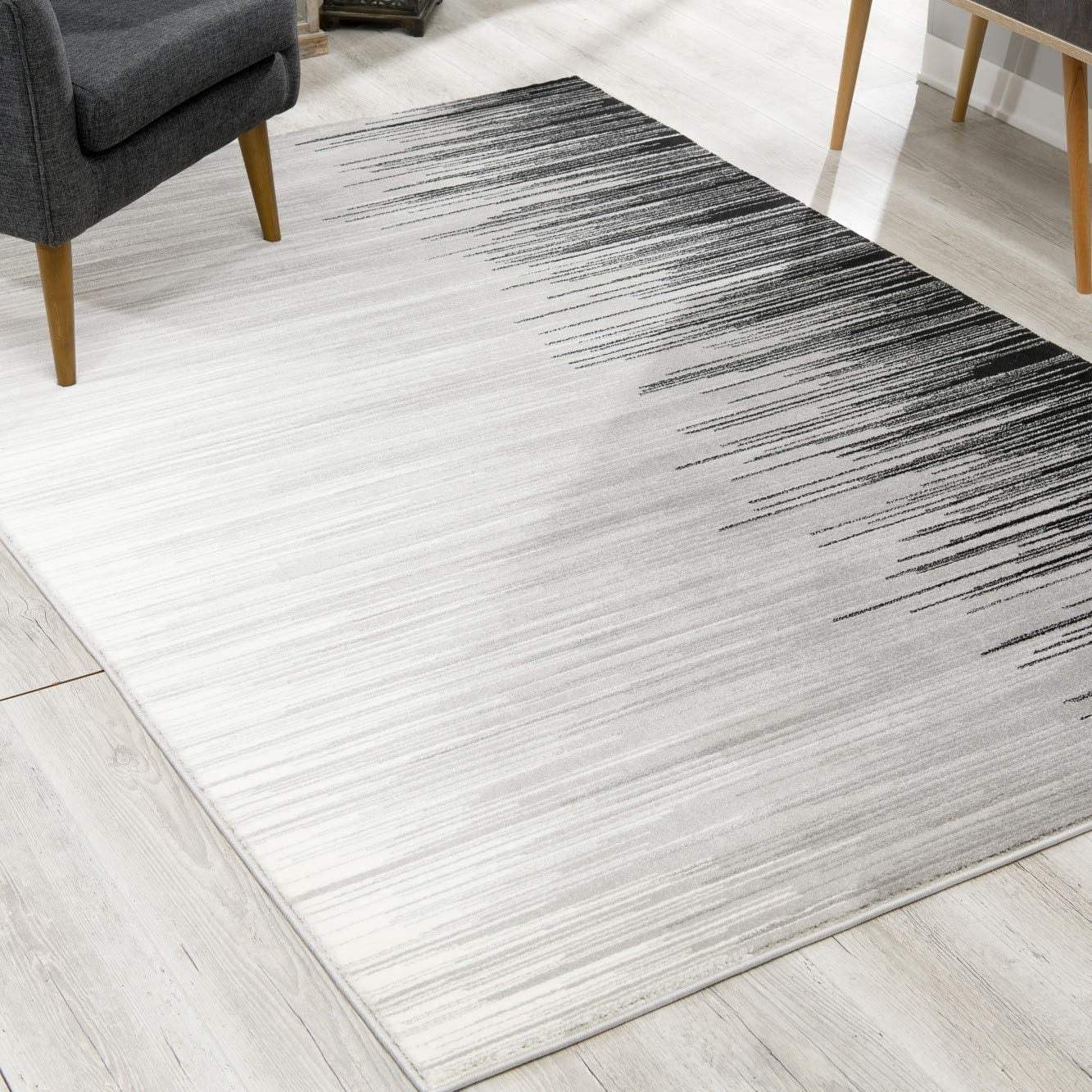 4' X 6' Black Abstract Power Loom Area Rug - Homeroots - Flyclothing LLC