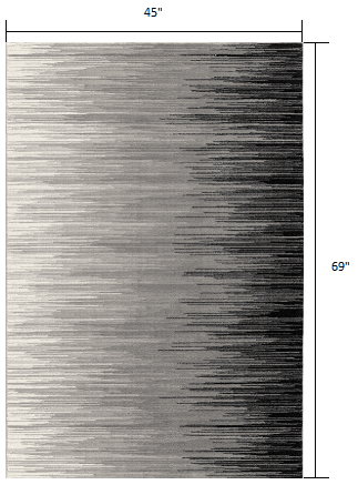 4' X 6' Black Abstract Power Loom Area Rug - Homeroots - Flyclothing LLC