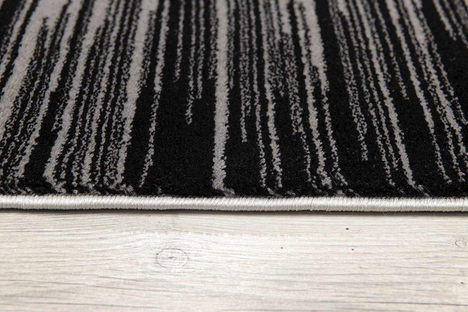 5' X 7' Black Abstract Dhurrie Area Rug - Homeroots - Flyclothing LLC