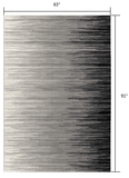 5' X 7' Black Abstract Dhurrie Area Rug - Homeroots