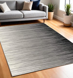 5' X 7' Black Abstract Dhurrie Area Rug - Homeroots