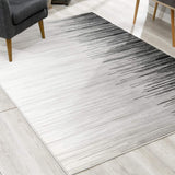 6' X 9' Black Abstract Dhurrie Area Rug - Homeroots