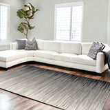 6' X 9' Black Abstract Dhurrie Area Rug - Homeroots