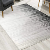 8' X 10' Black Abstract Dhurrie Area Rug - Homeroots