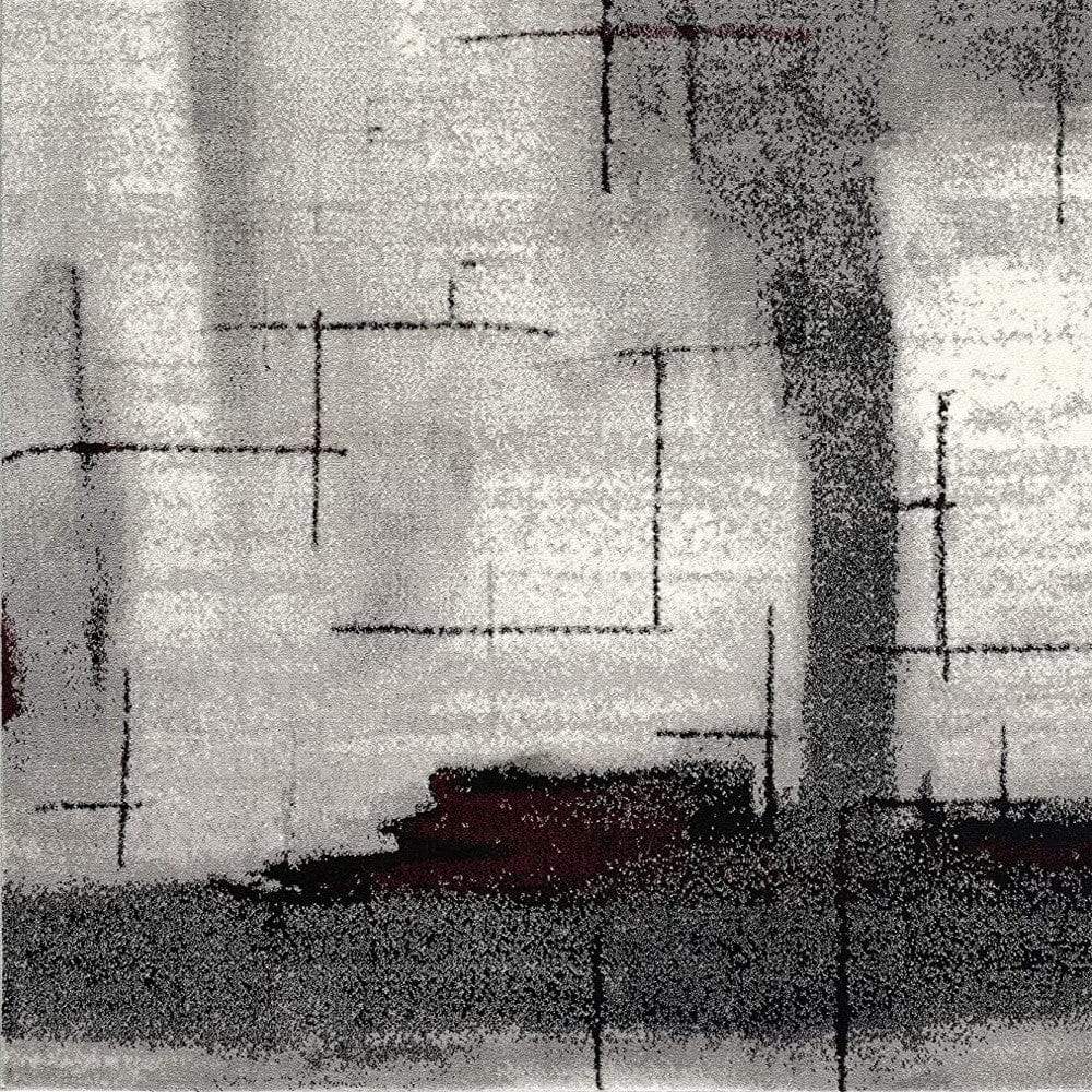 2' X 4' Gray Abstract Dhurrie Area Rug - Homeroots - Flyclothing LLC
