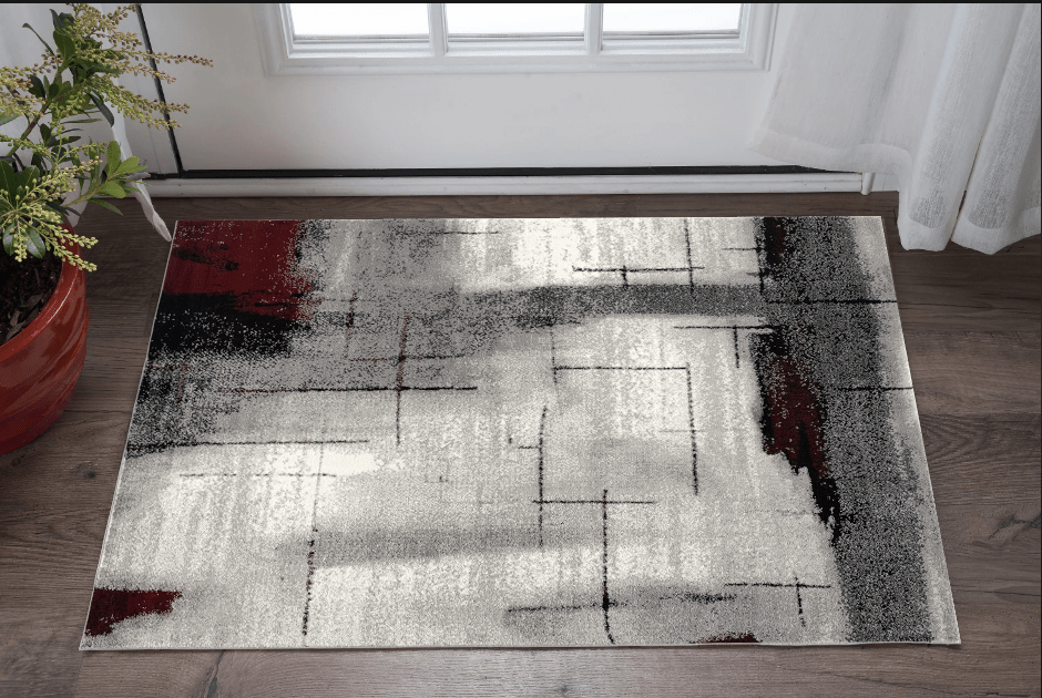 2' X 4' Gray Abstract Dhurrie Area Rug - Homeroots