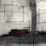 2' X 6' Gray And Burgundy Abstract Area Rug - Homeroots - Flyclothing LLC