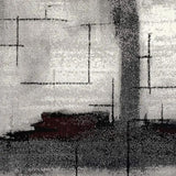 2' X 6' Gray And Burgundy Abstract Area Rug - Homeroots