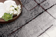 8' Gray and Ivory Abstract Power Loom Distressed Runner Rug