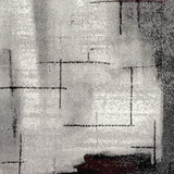 3' X 5' Gray And Burgundy Abstract Area Rug - Homeroots
