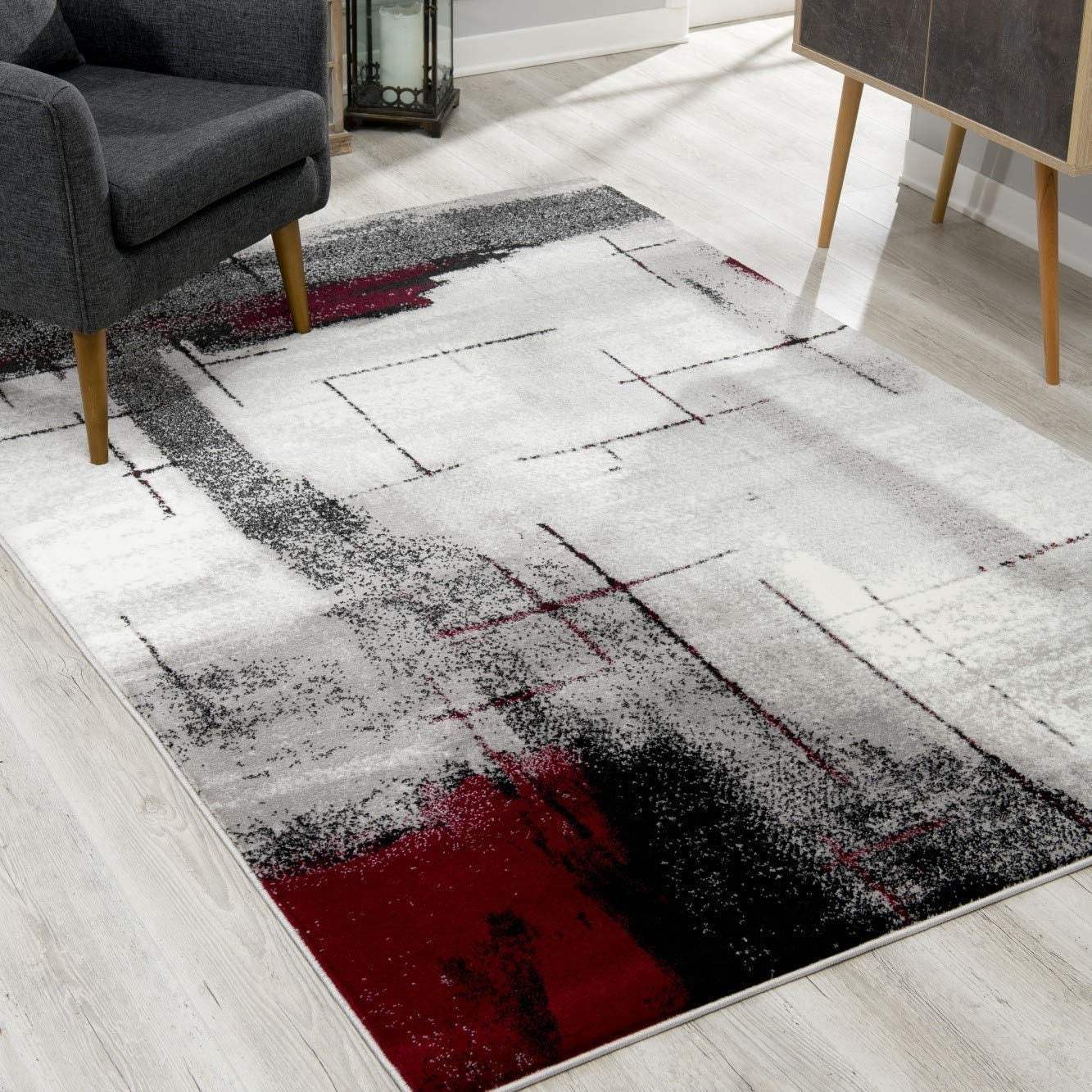 5' X 7' Gray Abstract Dhurrie Area Rug - Homeroots - Flyclothing LLC