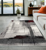 5' X 7' Gray Abstract Dhurrie Area Rug - Homeroots