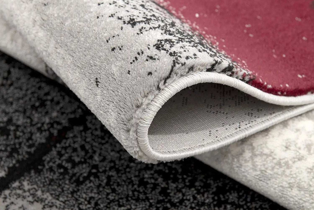 7' X 9' Gray And Burgundy Abstract Area Rug - Homeroots - Flyclothing LLC