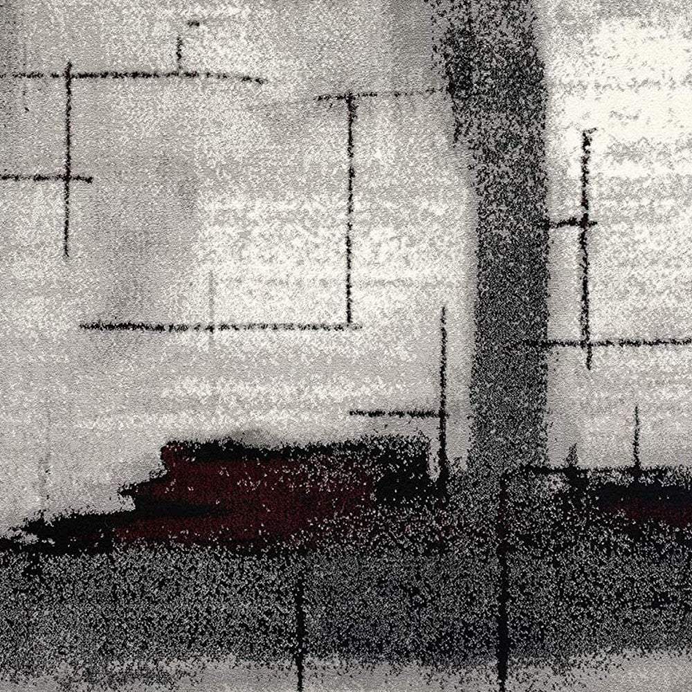 8' X 10' Gray Abstract Dhurrie Area Rug - Homeroots - Flyclothing LLC