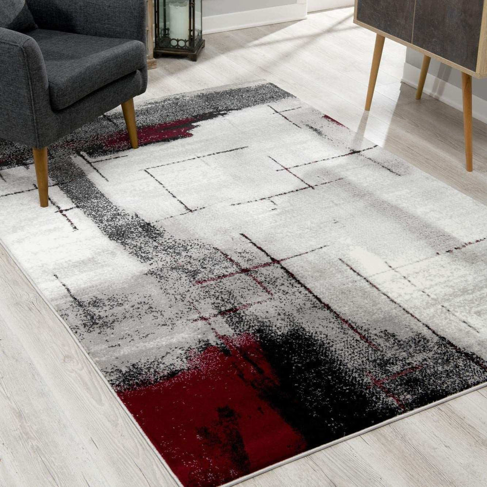 8' X 10' Gray Abstract Dhurrie Area Rug - Homeroots - Flyclothing LLC