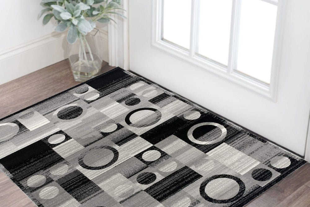 2' X 4' Gray Abstract Dhurrie Area Rug - Homeroots