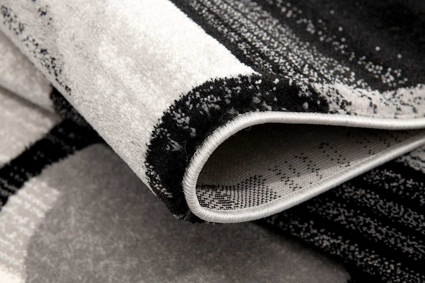 10' Gray Abstract Power Loom Runner Rug - Homeroots - Flyclothing LLC