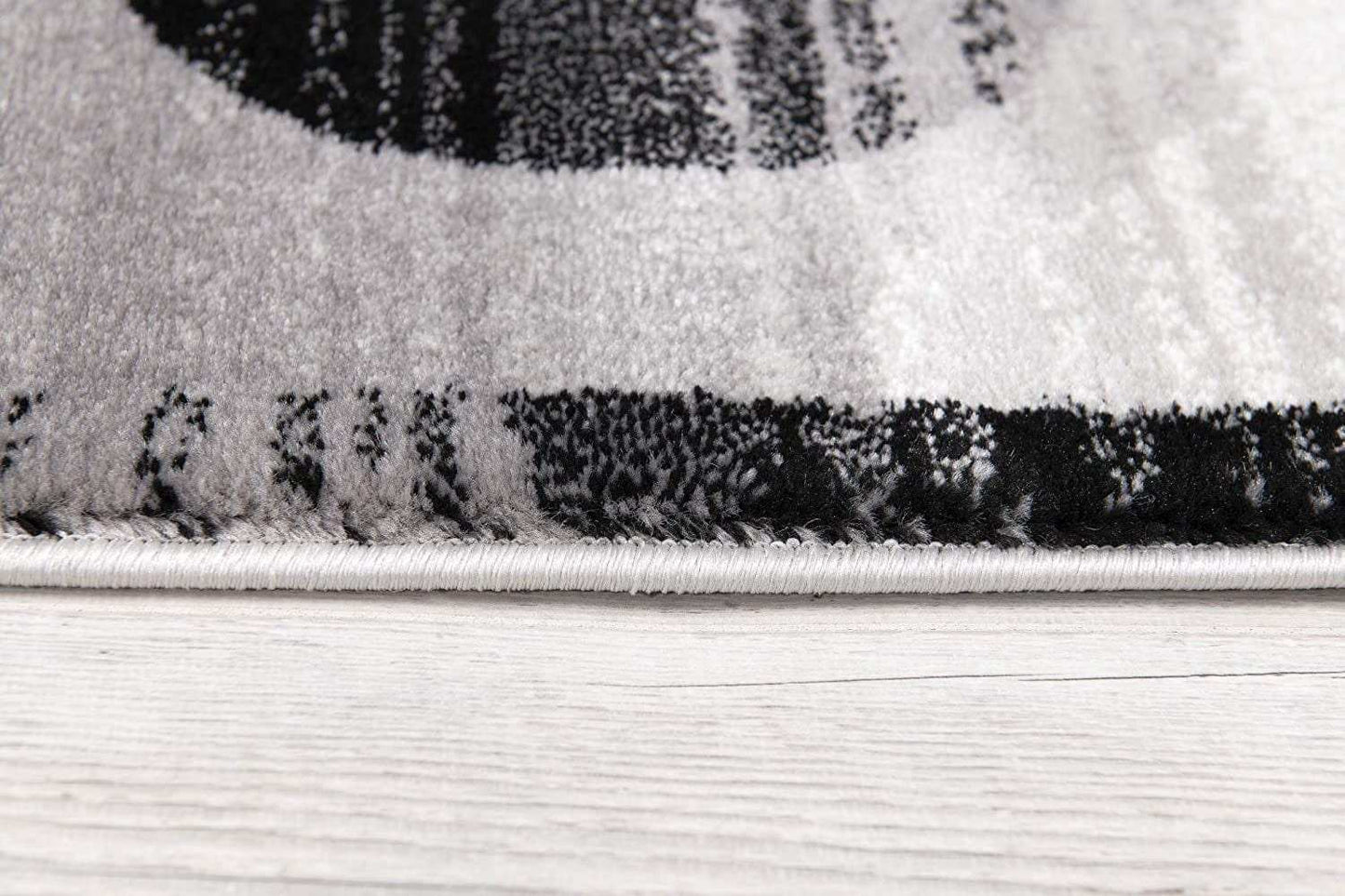 10' Gray Abstract Power Loom Runner Rug - Homeroots - Flyclothing LLC