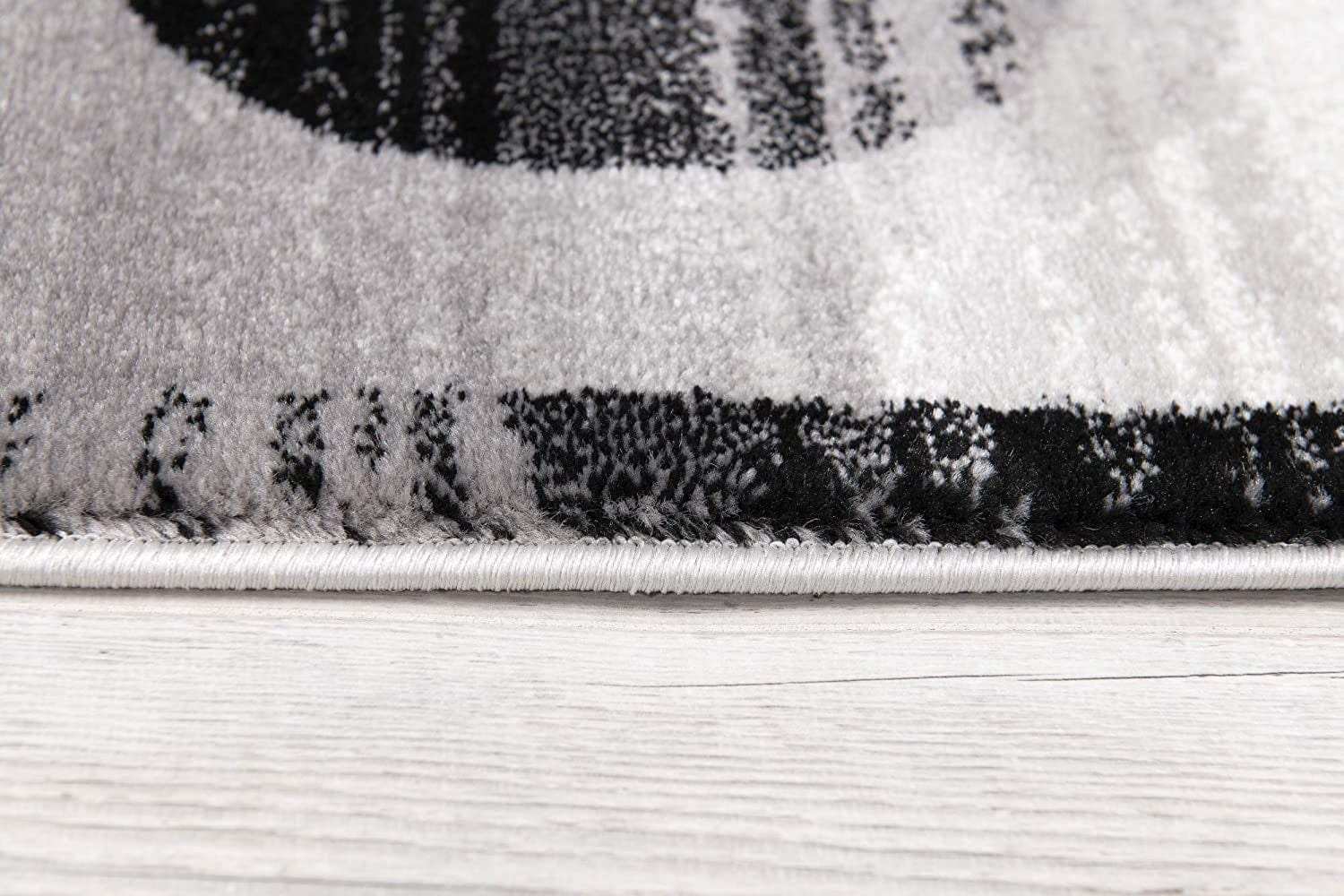 10' Gray Abstract Power Loom Runner Rug - Homeroots - Flyclothing LLC
