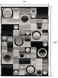10' Gray Abstract Power Loom Runner Rug - Homeroots