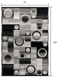 20' Gray Abstract Dhurrie Runner Rug