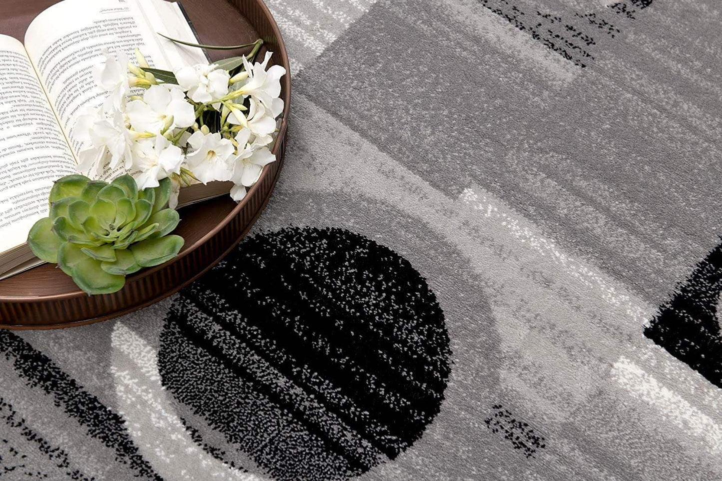 3' X 5' Gray Abstract Power Loom Area Rug - Homeroots - Flyclothing LLC
