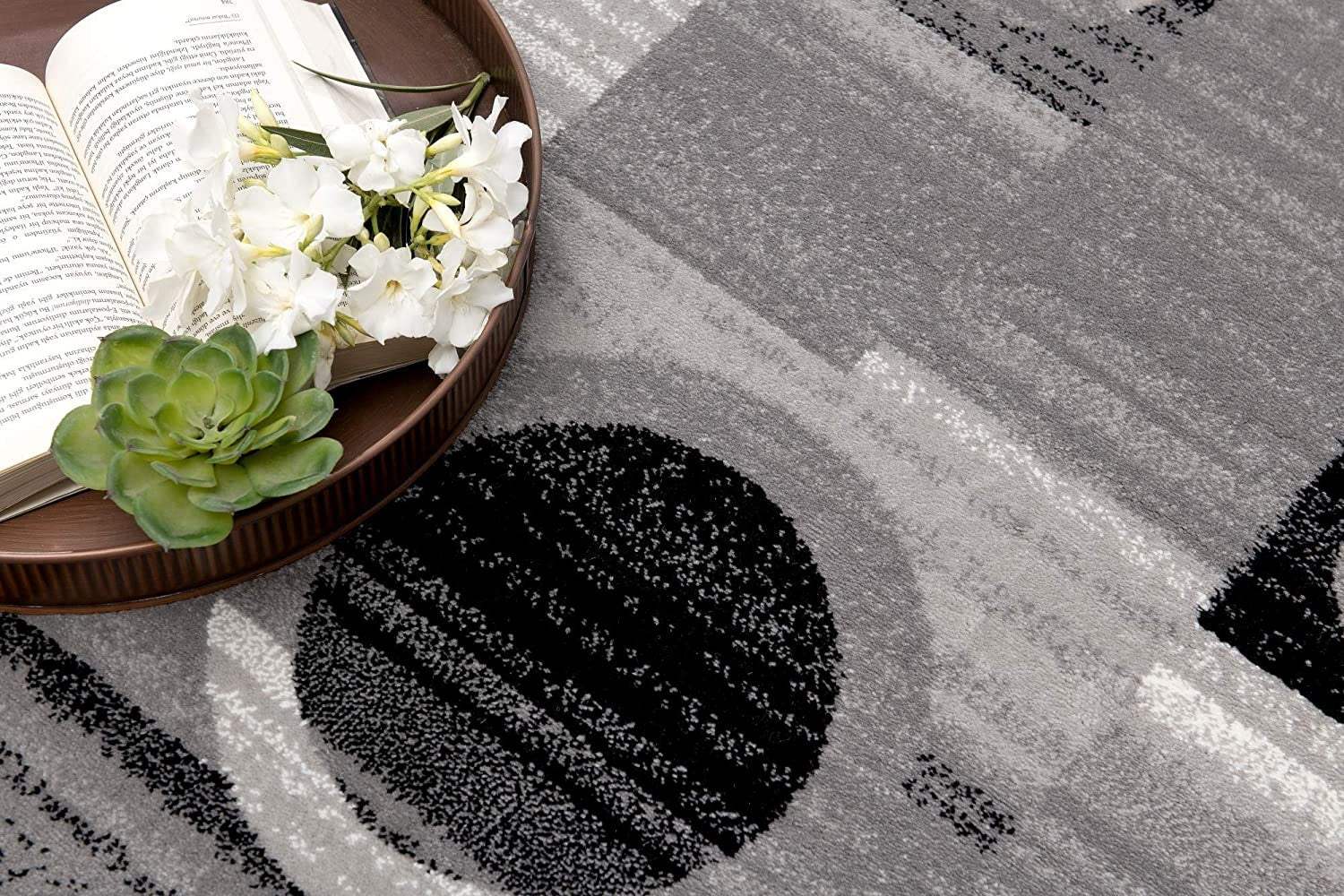 3' X 5' Gray Abstract Power Loom Area Rug - Homeroots - Flyclothing LLC