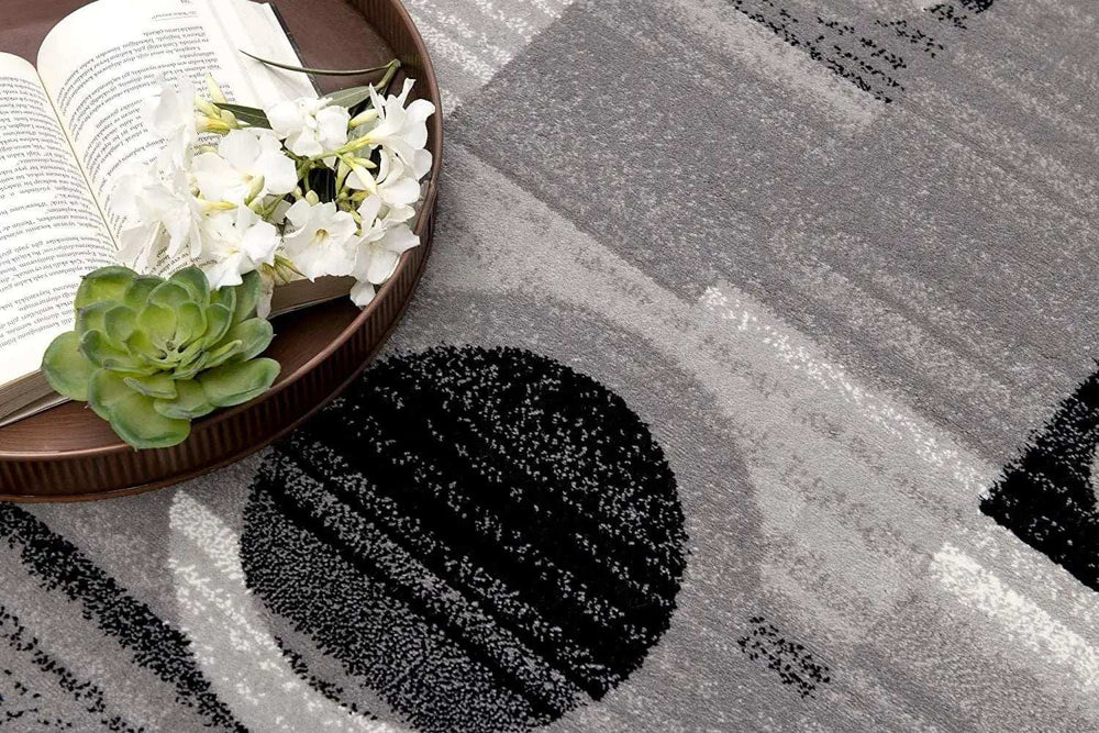 3' X 5' Gray Abstract Power Loom Area Rug - Homeroots - Flyclothing LLC