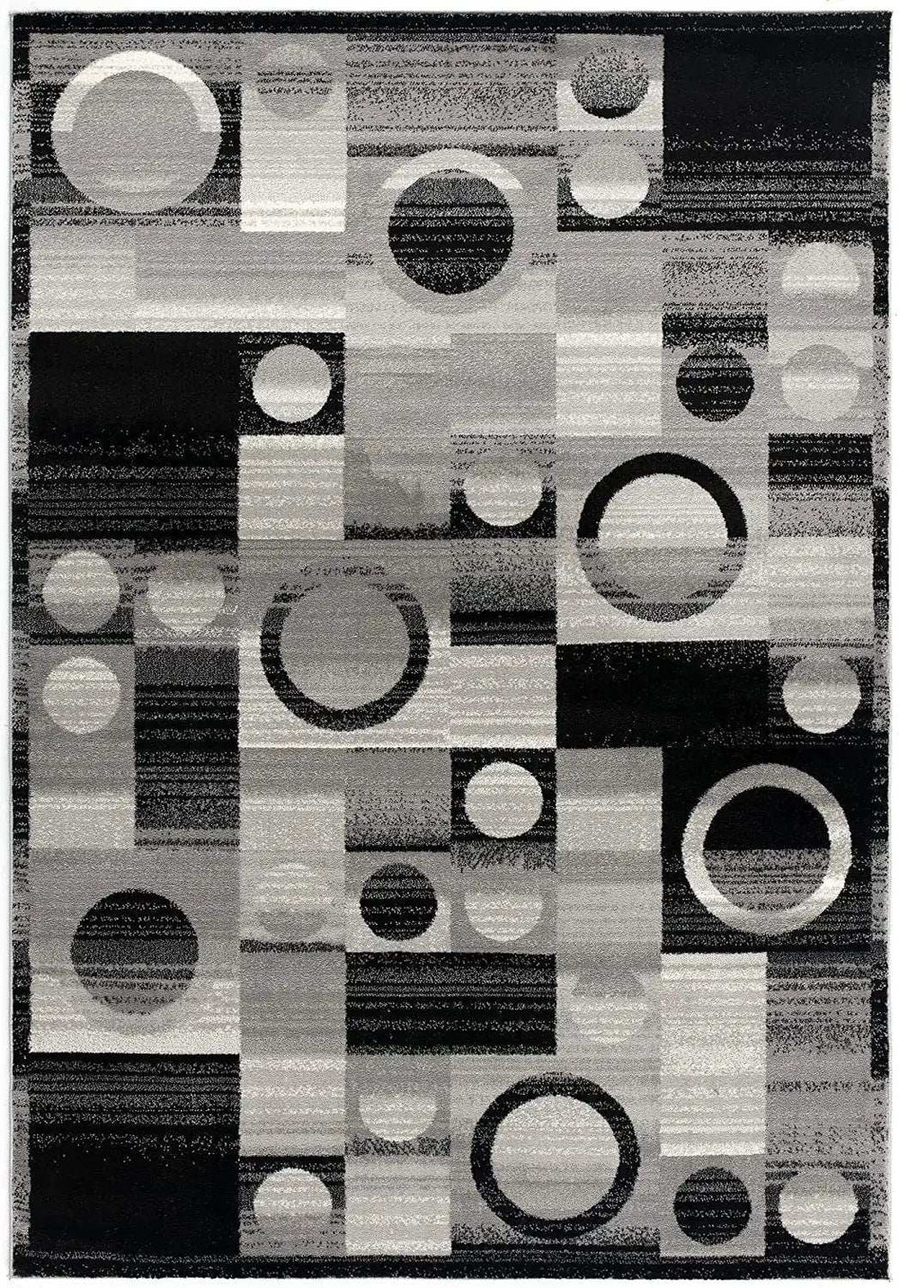 8' Gray Abstract Power Loom Runner Rug - Homeroots - Flyclothing LLC
