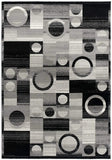 8' Gray Abstract Power Loom Runner Rug - Homeroots