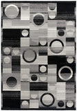4' X 6' Gray Blocks And Rings Area Rug - Homeroots